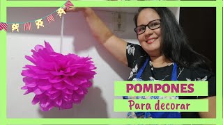 CÓMO HACER POMPONES DE PAPEL FÁCIL [upl. by Derfnam344]