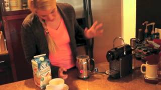 Nespresso Aeroccino Plus Frother Review Frothing Almond Milk [upl. by Arianie]