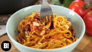 The Best HOMEMADE Red Pesto Pasta [upl. by Amando]