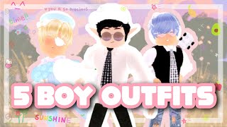 5 BOY OUTFITS Royale High Lookbook [upl. by Pernick]